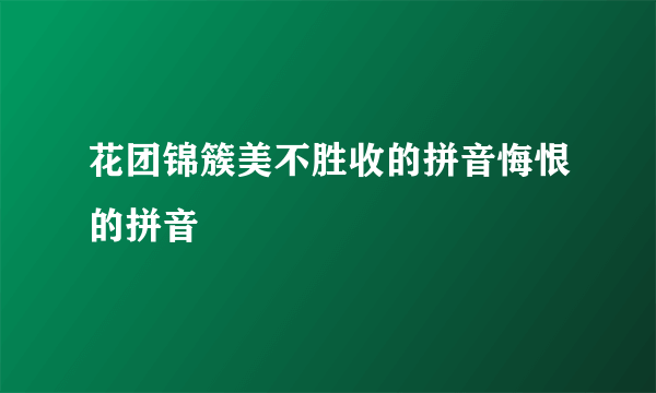 花团锦簇美不胜收的拼音悔恨的拼音