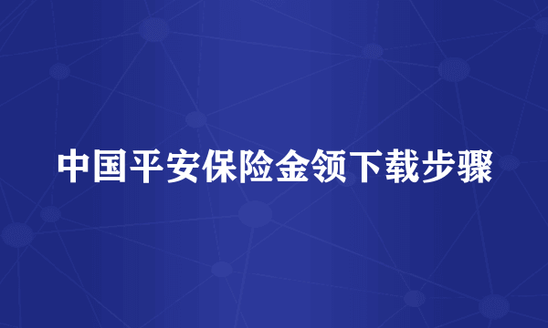 中国平安保险金领下载步骤