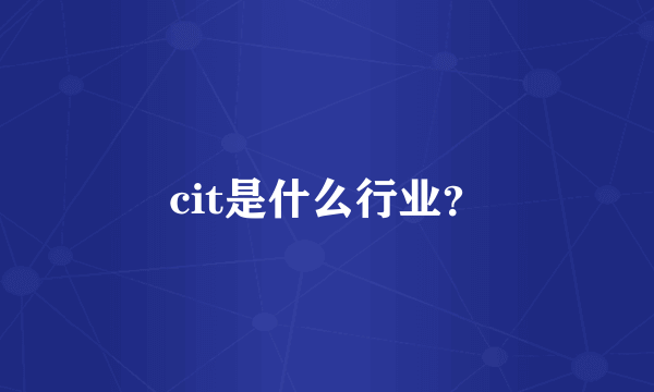 cit是什么行业？