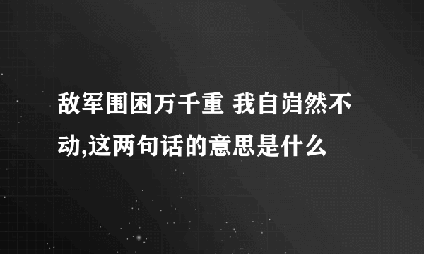 敌军围困万千重 我自岿然不动,这两句话的意思是什么