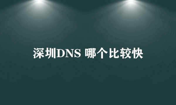 深圳DNS 哪个比较快
