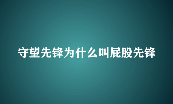 守望先锋为什么叫屁股先锋