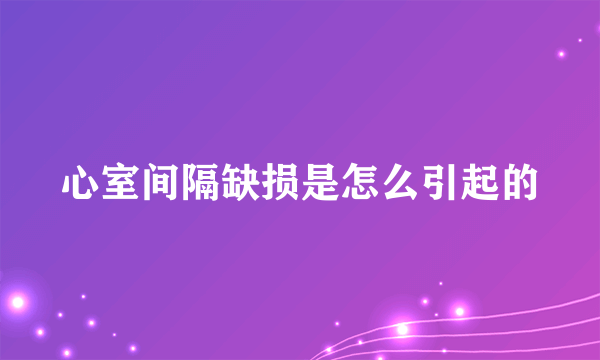 心室间隔缺损是怎么引起的