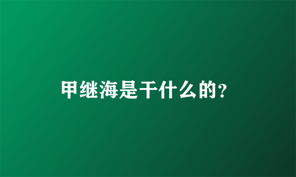甲继海是干什么的？