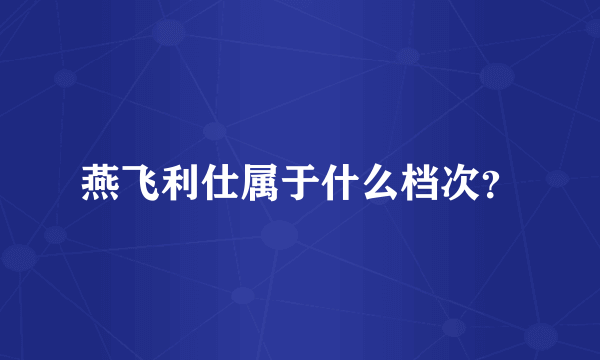燕飞利仕属于什么档次？