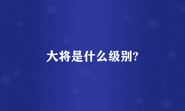 大将是什么级别?