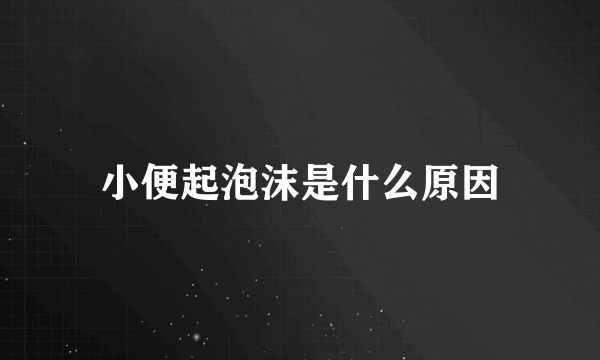 小便起泡沫是什么原因