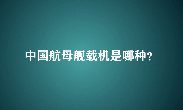 中国航母舰载机是哪种？