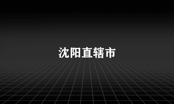 沈阳直辖市