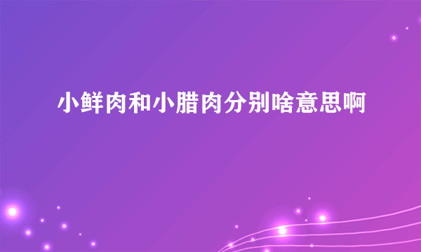 小鲜肉和小腊肉分别啥意思啊