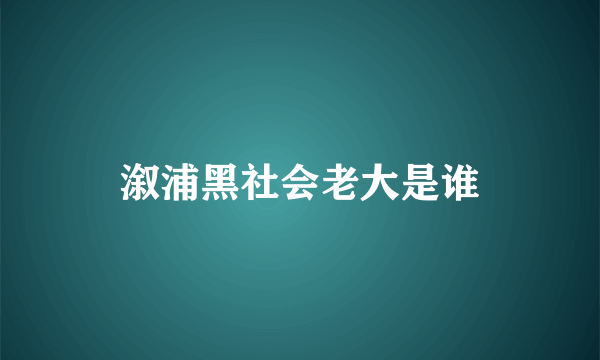 溆浦黑社会老大是谁
