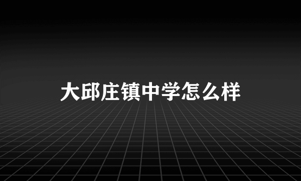 大邱庄镇中学怎么样