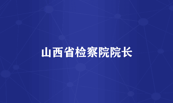 山西省检察院院长