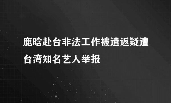 鹿晗赴台非法工作被遣返疑遭台湾知名艺人举报