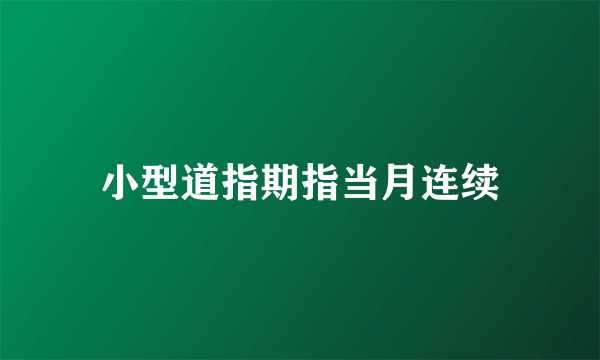 小型道指期指当月连续