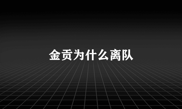 金贡为什么离队