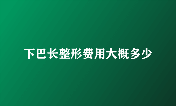 下巴长整形费用大概多少