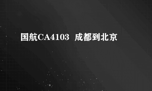 国航CA4103  成都到北京