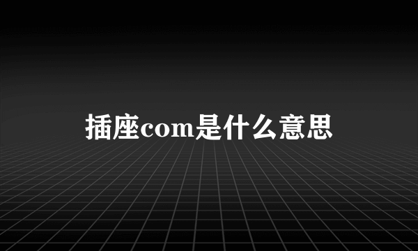 插座com是什么意思