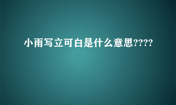 小雨写立可白是什么意思????