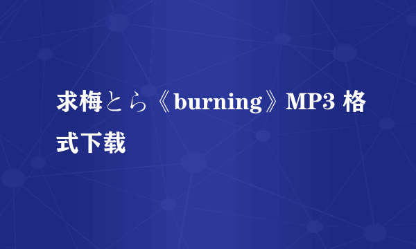 求梅とら《burning》MP3 格式下载