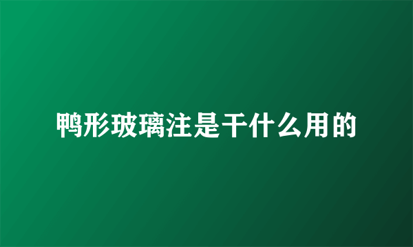 鸭形玻璃注是干什么用的