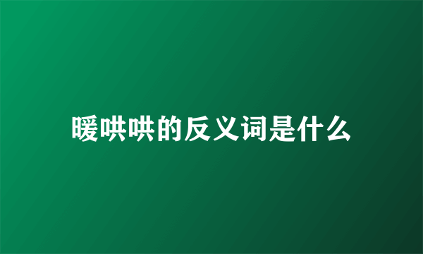 暖哄哄的反义词是什么