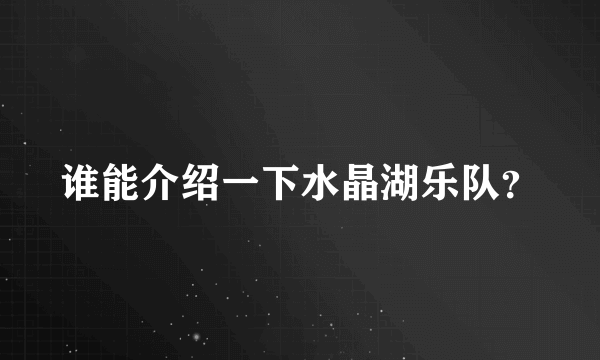 谁能介绍一下水晶湖乐队？