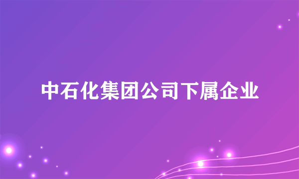 中石化集团公司下属企业