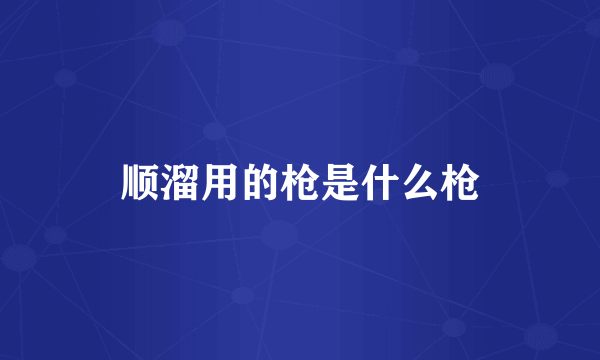 顺溜用的枪是什么枪