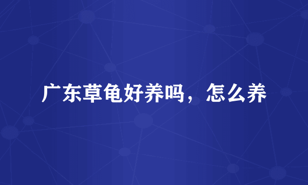 广东草龟好养吗，怎么养