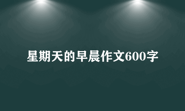 星期天的早晨作文600字