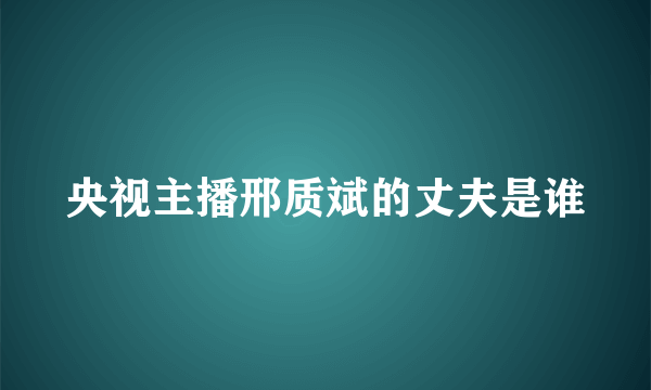 央视主播邢质斌的丈夫是谁