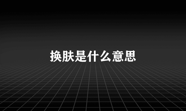 换肤是什么意思