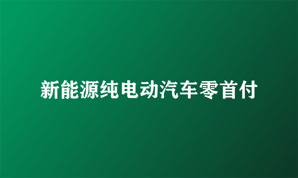 新能源纯电动汽车零首付