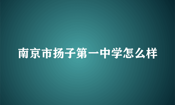 南京市扬子第一中学怎么样