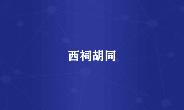 西祠胡同