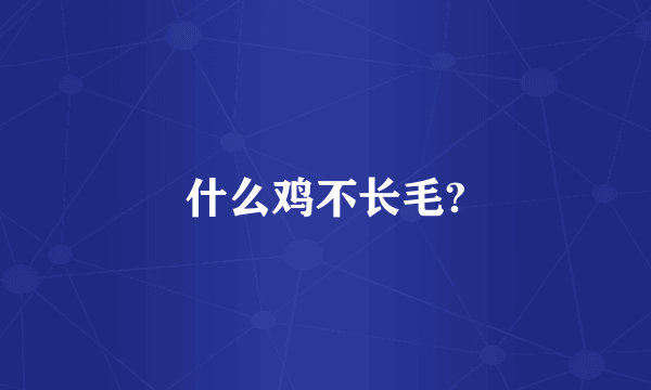 什么鸡不长毛?