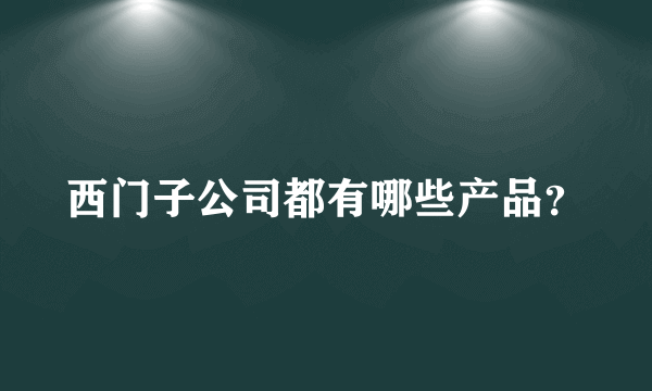 西门子公司都有哪些产品？