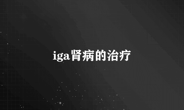 iga肾病的治疗