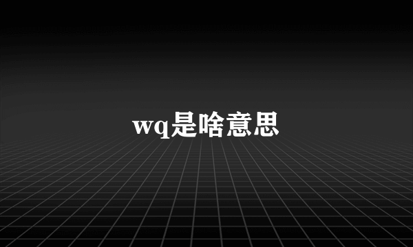 wq是啥意思