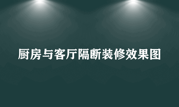 厨房与客厅隔断装修效果图