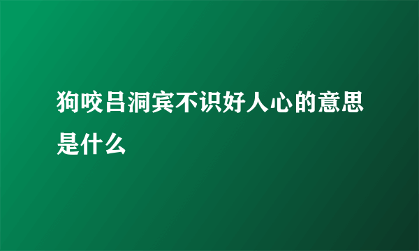 狗咬吕洞宾不识好人心的意思是什么