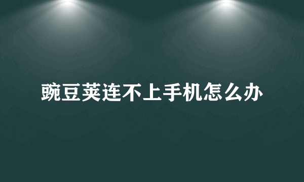 豌豆荚连不上手机怎么办