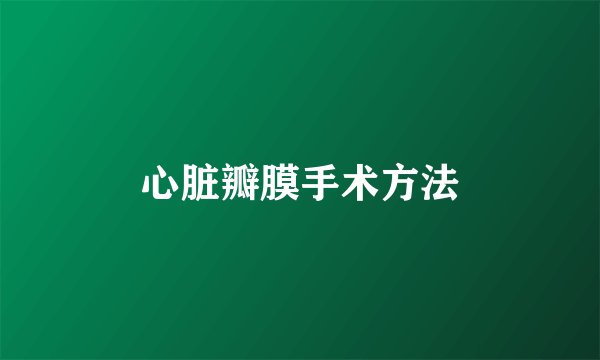 心脏瓣膜手术方法