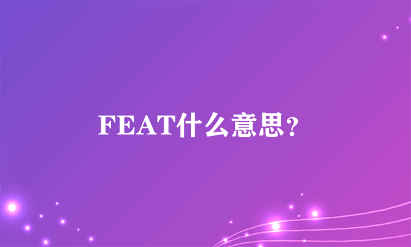 FEAT什么意思？