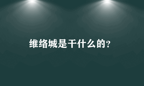 维络城是干什么的？
