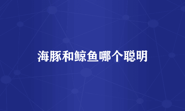 海豚和鲸鱼哪个聪明