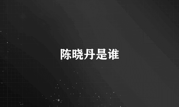 陈晓丹是谁