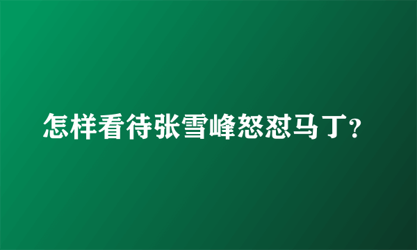 怎样看待张雪峰怒怼马丁？